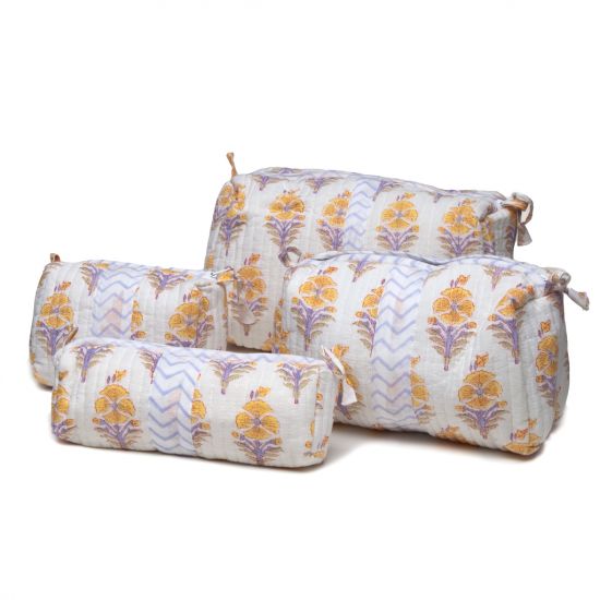 Juhi Flower Makeup Bags Collection - Yellow